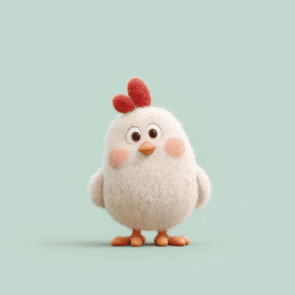 Hand-Painted Wooden Chicken